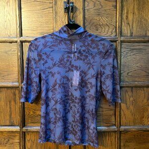 Anthropology Mesh Half Sleeve Top